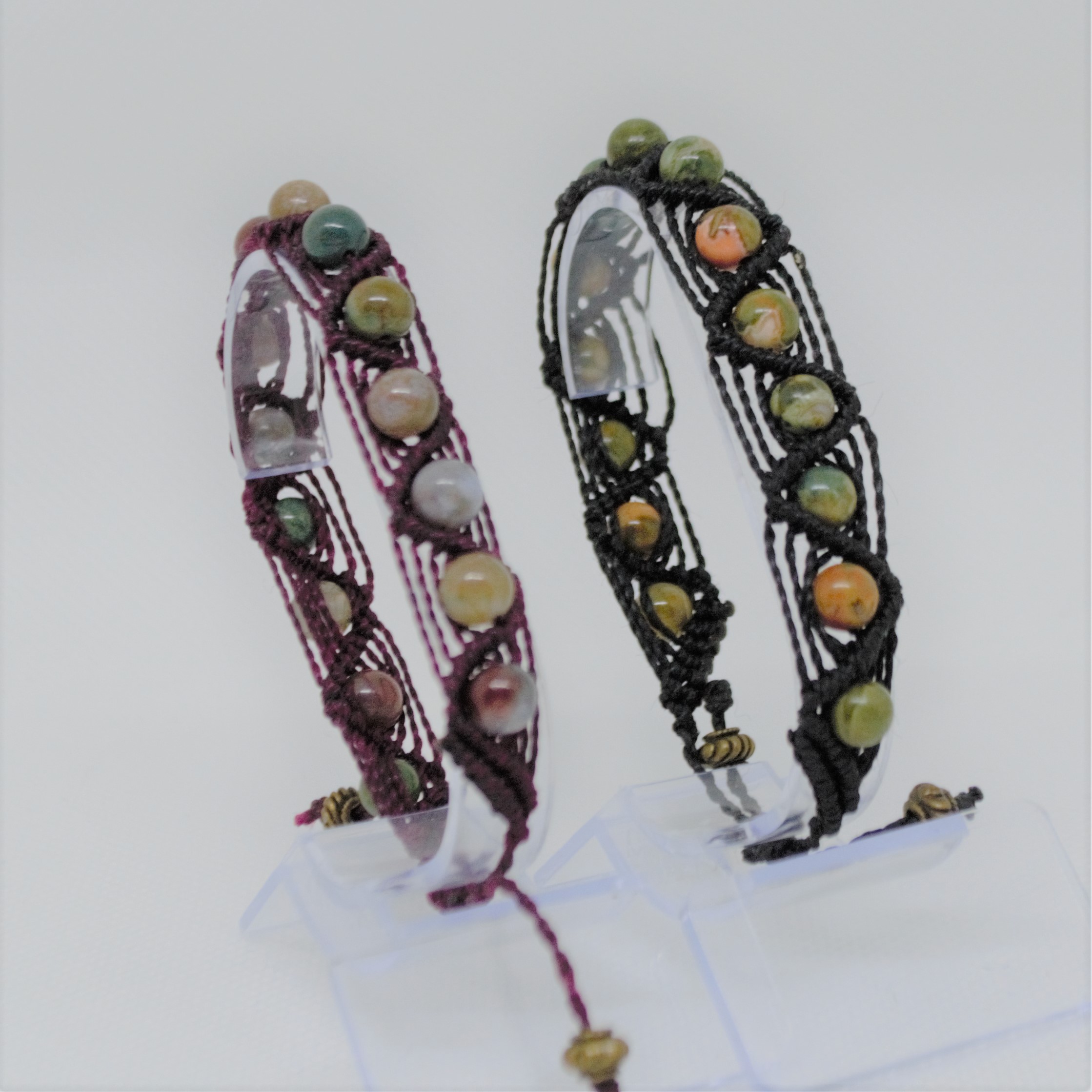 Gemstone beaded wave bracelets