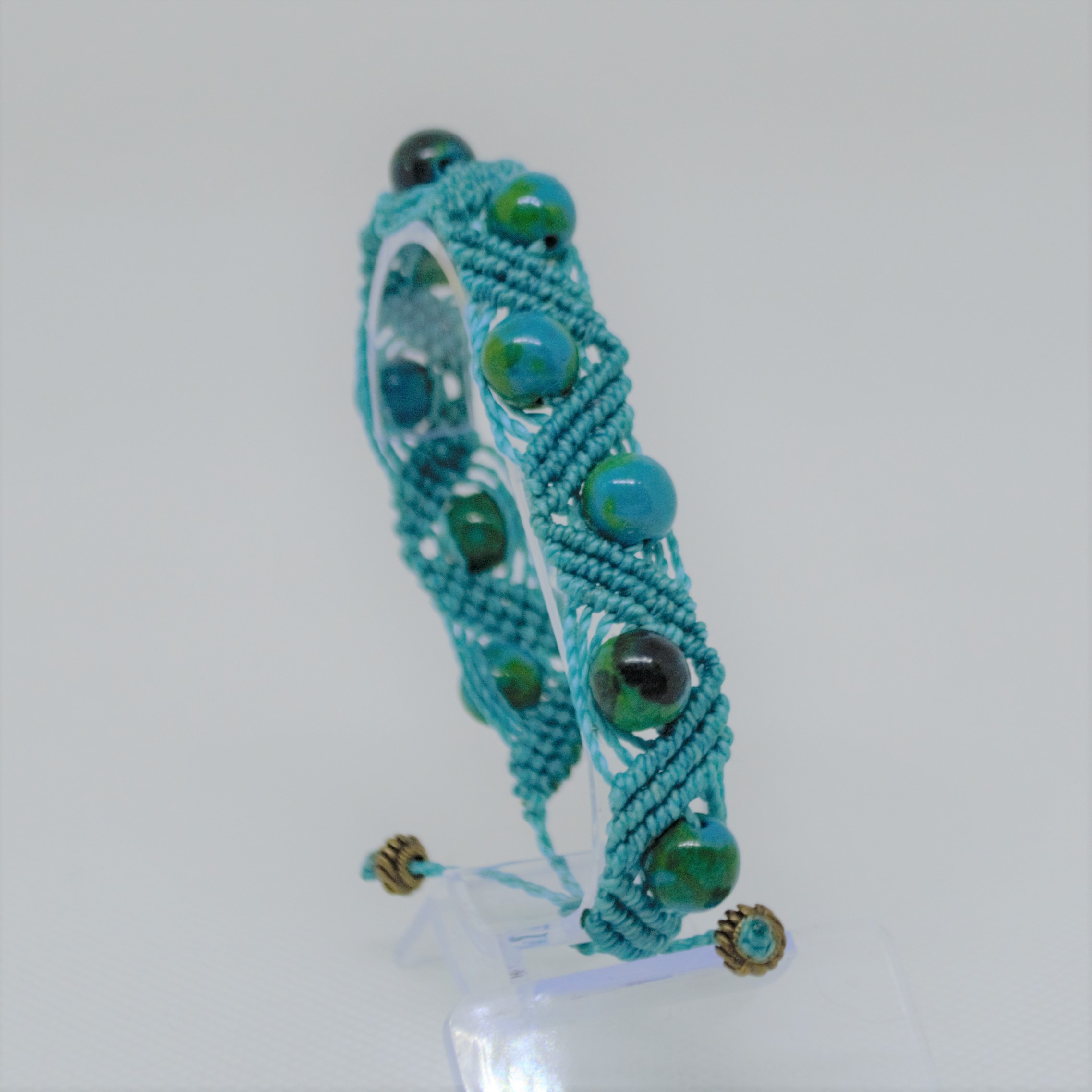 Triple zigzag blue bracelet