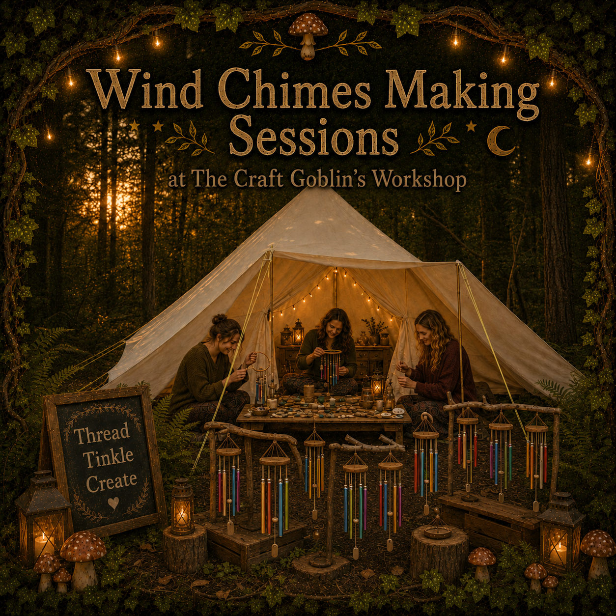 Create some wind chimes workshop artwork